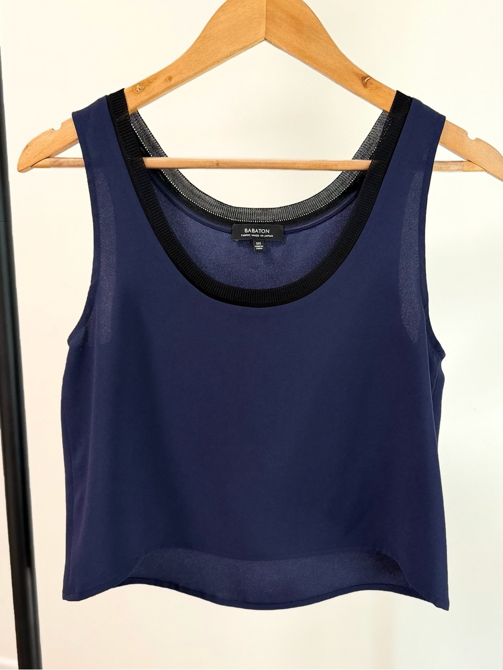Babaton Davis Tank Aritzia Navy Blue Black Trim XXS